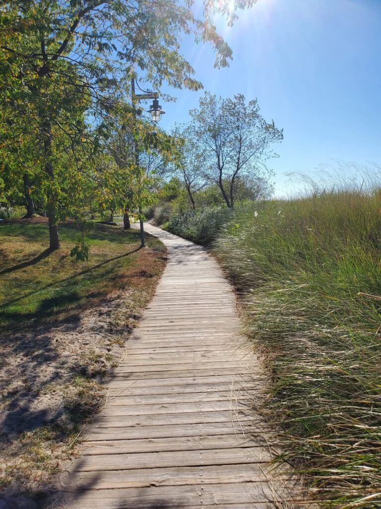 Stolling the boardwalk in KIncardine is just one of the free things to do.  It's accessible and suitable for all fitness levels