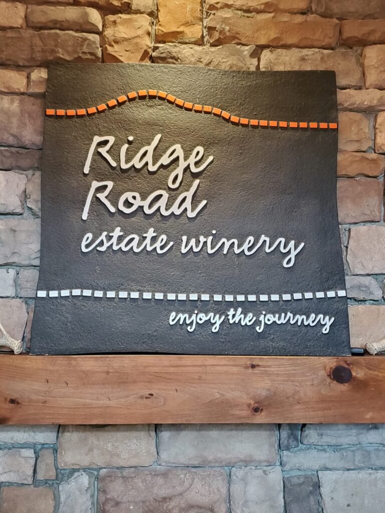 Ridge Road Estate Winery is the only winery outside of the Niagara Region.  Enjoy the journey