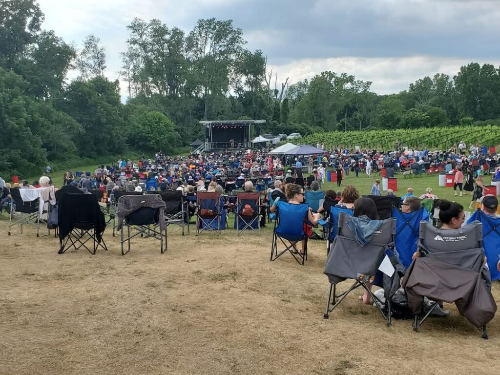 Watching Sarah McLaughlin at the Burning Kiln Winery in Norfolk County on a Sunday afternoon