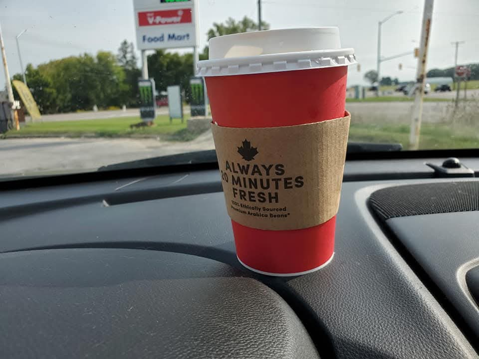 An Ontario road trip needs a Tim Hortons coffee