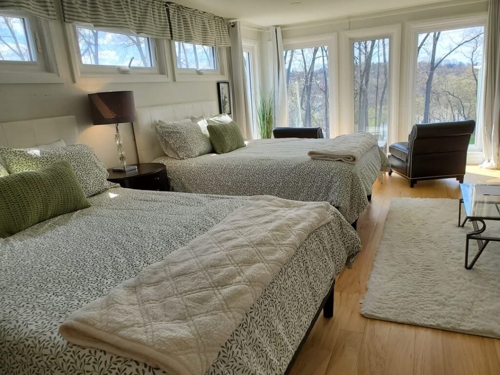 The Sunroom Suite at The Mulberry House, offers full view of the Grand River