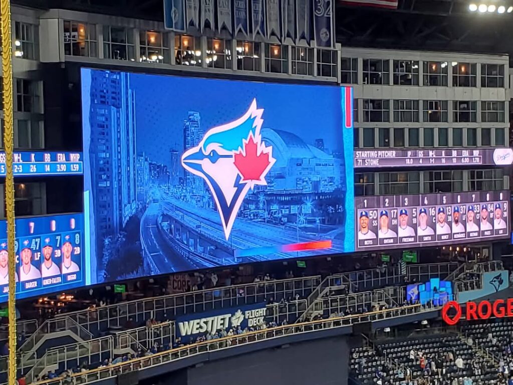 Cheering on the Blue Jays during my recent one day trip to Toronto