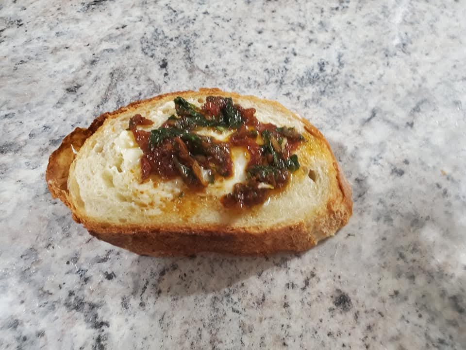 The finished product!  Yummy bruschetta bread made at a cooking class with private Chef Clay
