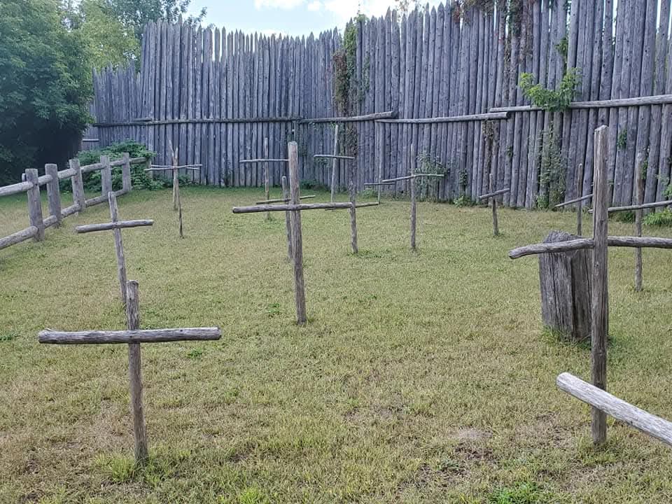 The cemetary where many Wendat people are said to have been buried located at Sainte Marie Among the Hurons