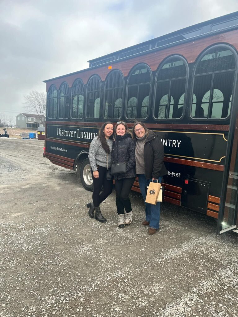Enjoying the wineries in Niagara-on-the-Lake while on a wine tour with friends