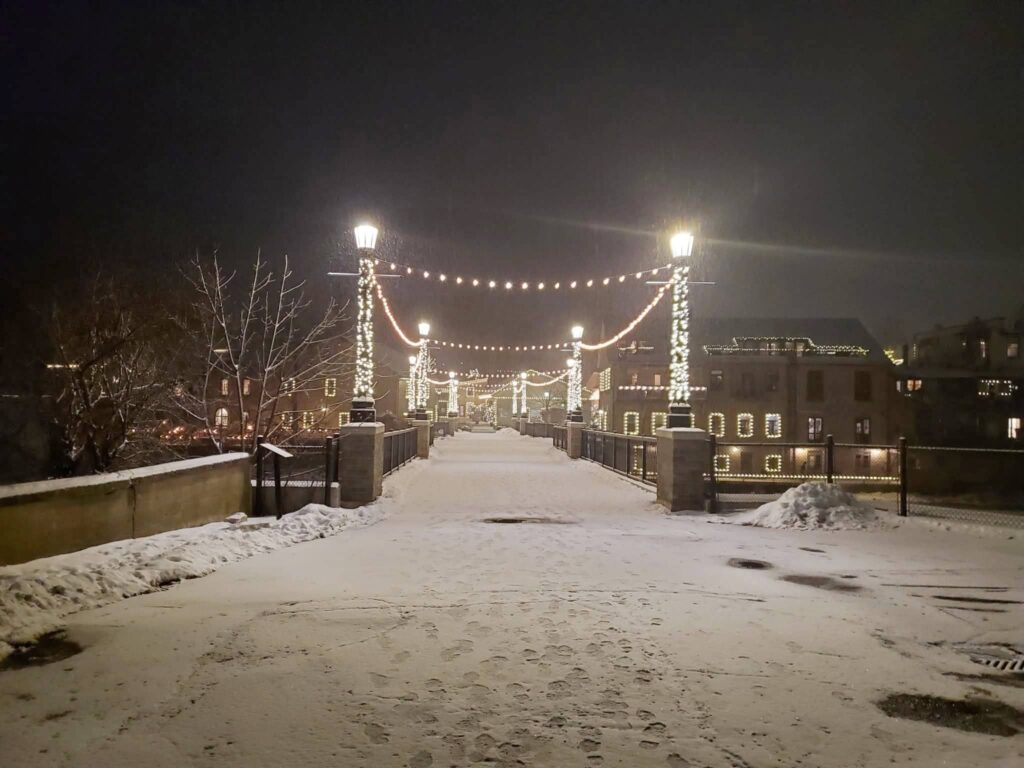 Experience the Christmas magic in Elora during the Christmas Season with lots of twinling lights