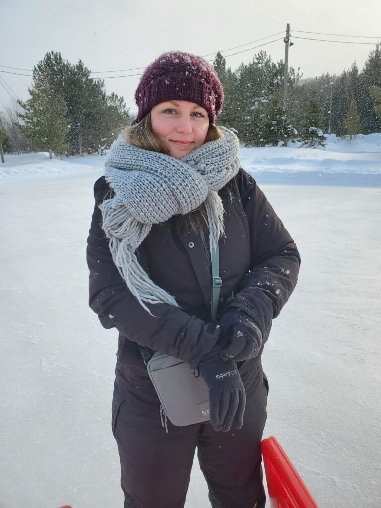 My daughter enjoying a day on the skating trail in Blue Mountains during a 3 generation family weekend getaway