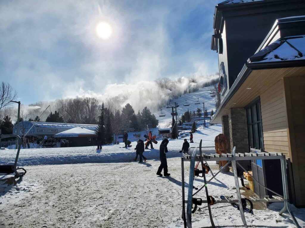 Admiring the ski hills and people watching at Blue Mountain when staying at The Westin