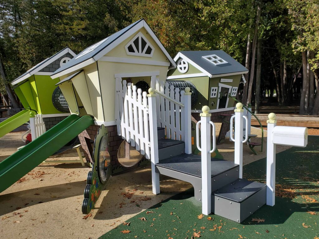 Kids can play at the playgroun found across the street from Sunset Park in Collingwood