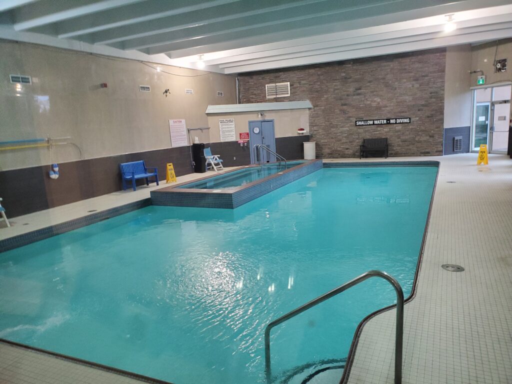 I enjoyed the indoor pool and hot tub during my stay at the Living Stone Resort