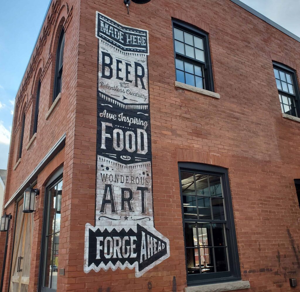 The mural saying beer and food says it all. Collingwood has some of the best restaurants and cafes in the area