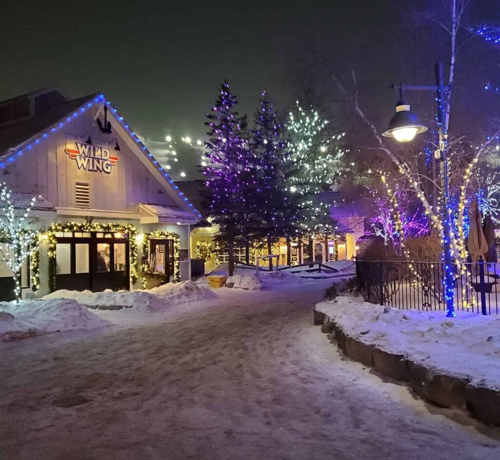 Visiting the village of Blue Mountain during the Christmas Season is truly magical with all of the sparkling lights