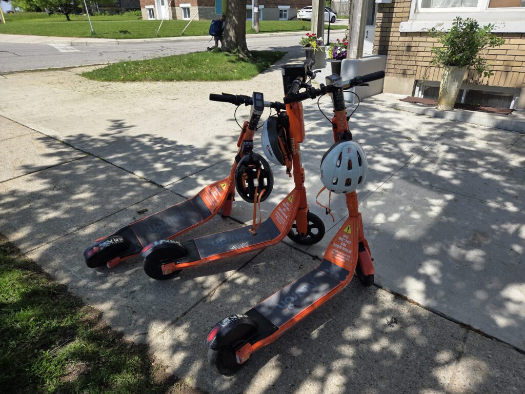 Grab one of the scooters to get around Kitchener easier and having fun