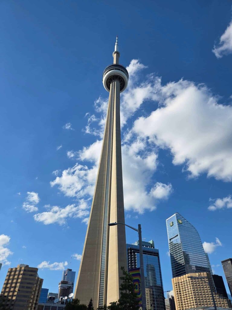 The iconic CN Tower is located in the Toronto downtown neighbourhood, the best place for 1st timers to stay