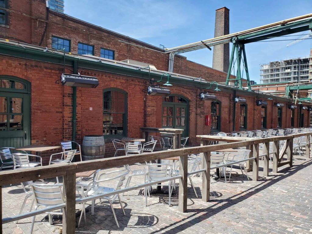 Relax at one of the many restaurants in Toronto's Distillery District