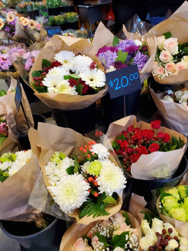 The St. Jacobs Market sells beautiful flowers as well as other products. It's a fun way to spend a Saturday when you're looking for a Saturday activity