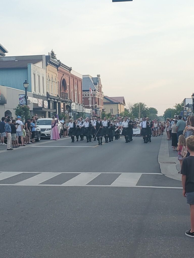 attending the Saturday night pipe band parade in Kincardine is one of the top things to do in Ontario during July and August