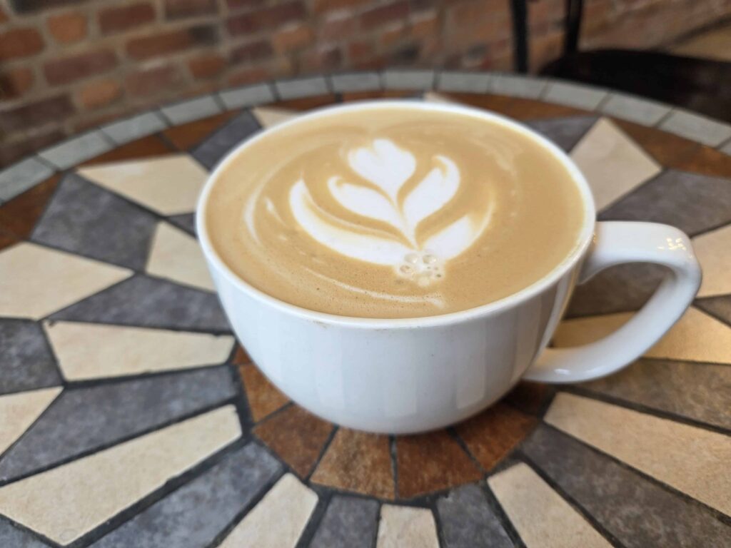 I enjoyed a latte when I visited the Kingston Coffee House