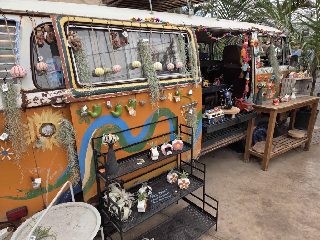 The fun colourful hippy jeep was just one of the fun displays you'll see when visiting The Watering Can