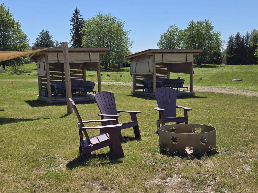 You will find lots of intimate spaces to relax with a glass of wine at Sugarbush Vineyards