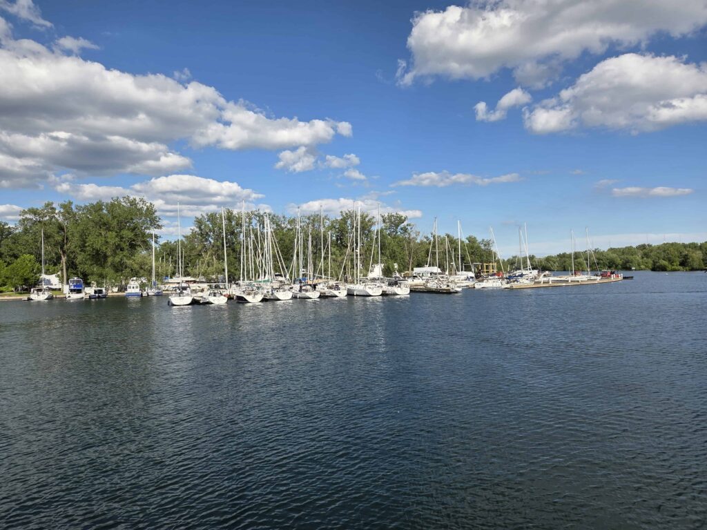 taking in the beauty of the Toronto Island harbour while on a harbour cruise from Toronto